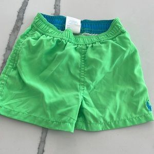 Gently worn 2 x polo Ralph Lauren green bathing suit size 18m